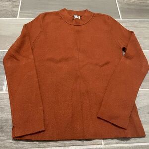 Movint New York mock neck rust colored knit long sleeve top size large